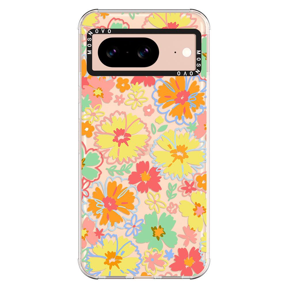 Retro Boho Hippie Flowers Phone Case - Google Pixel 8 Case