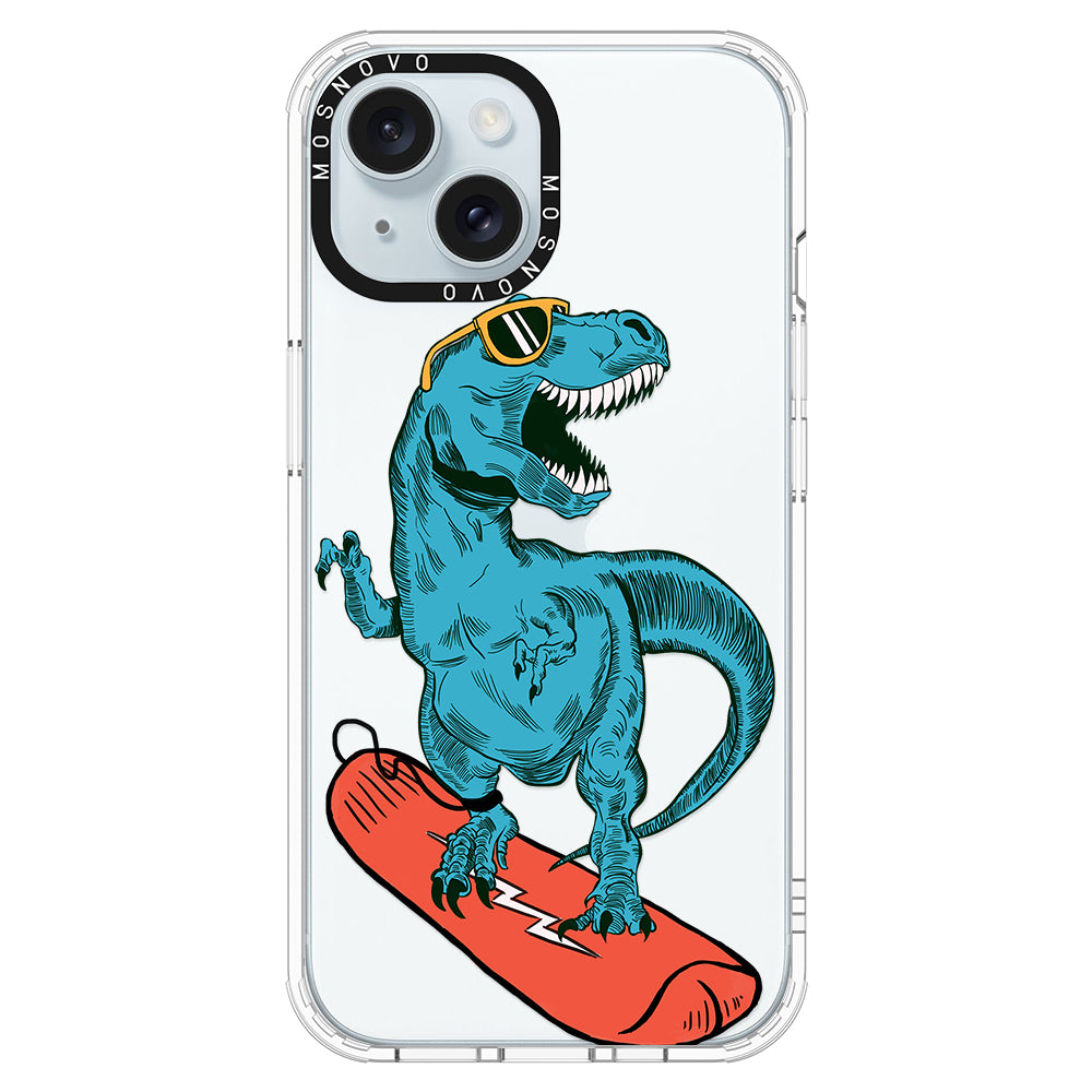 Surfing Dinosaur Phone Case - iPhone 15 Case - MOSNOVO