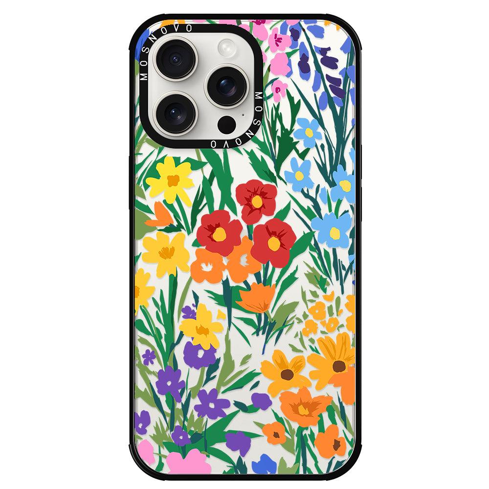 Spring Botanical Flower Floral Phone Case - iPhone 15 Pro Max Case - MOSNOVO