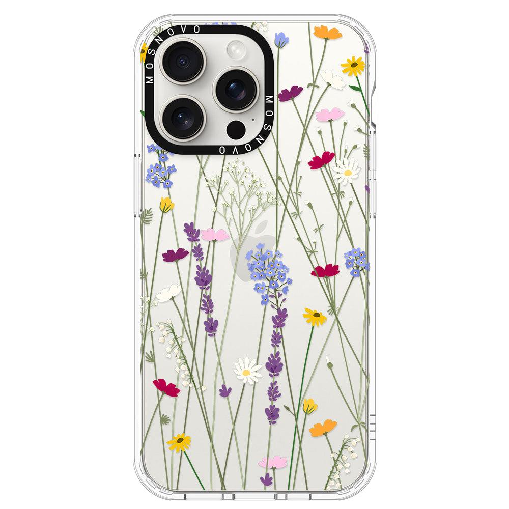 Floral Garden Lavender Daisy Flower Phone Case - iPhone 15 Pro Max Case - MOSNOVO