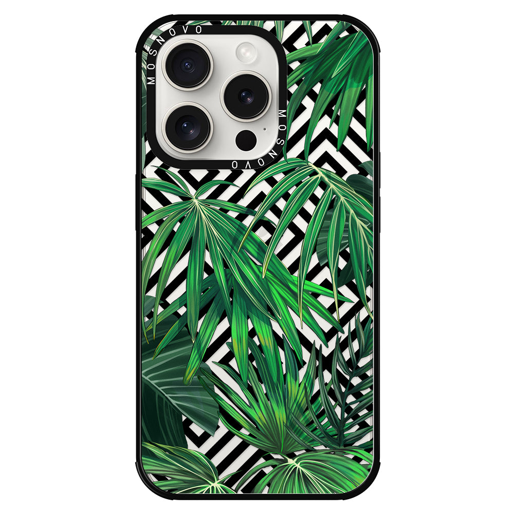 Areca Palm Pattern Phone Case - iPhone 15 Pro Case - MOSNOVO