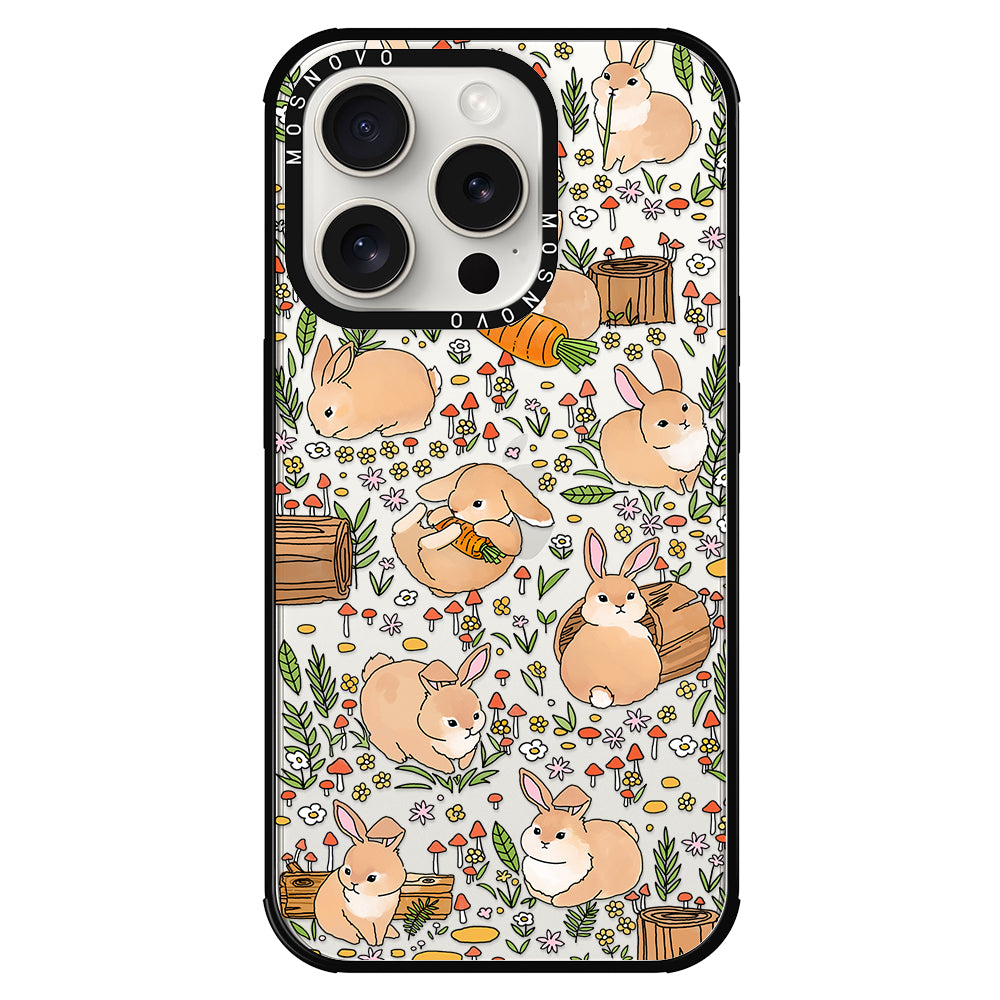 Cute Bunny Garden Phone Case - iPhone 15 Pro Case - MOSNOVO