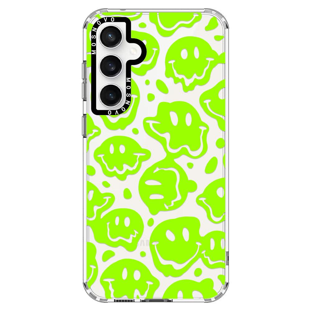 Distorted Green Smiles Face Phone Case - Samsung Galaxy S23 FE Case