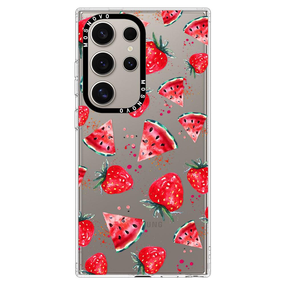 Watermelon and Strawberry Phone Case - Samsung Galaxy S24 Ultra Case - MOSNOVO