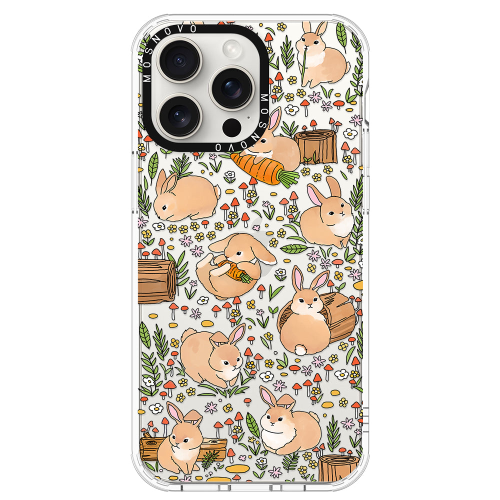 Cute Bunny Garden Phone Case - iPhone 15 Pro Max Case - MOSNOVO