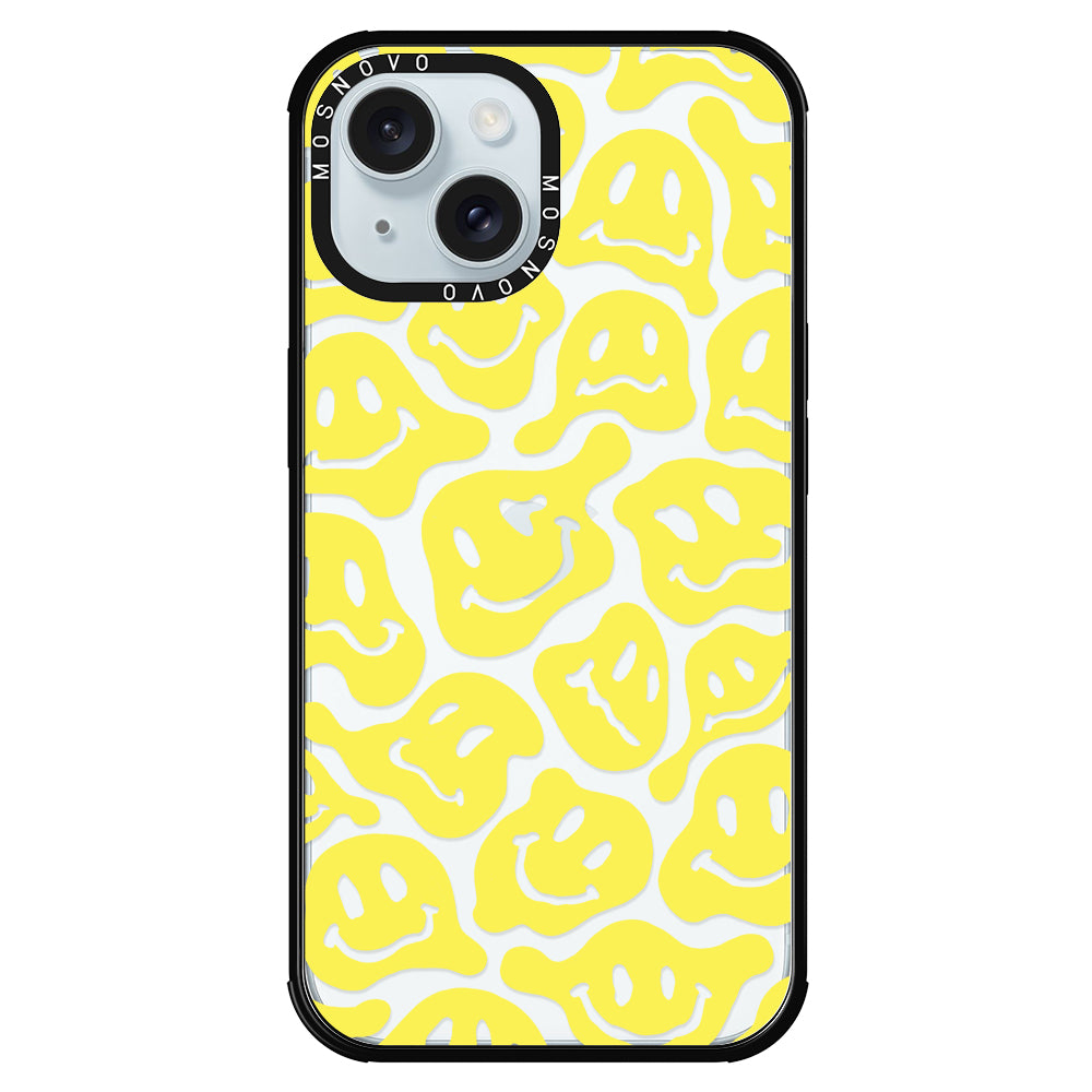 Melted Yellow Smiles Face Phone Case - iPhone 15 Case - MOSNOVO