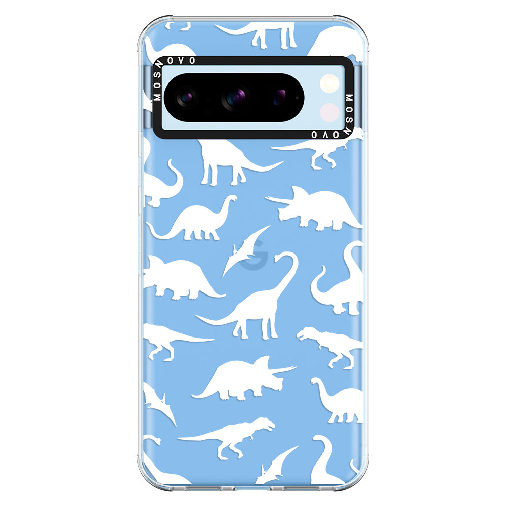 White Dinosaur Phone Case - Google Pixel 8 Pro Case - MOSNOVO