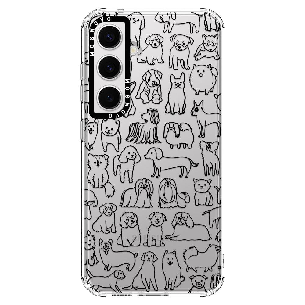 Doodle Dog Phone Case - Samsung Galaxy S24 Case - MOSNOVO