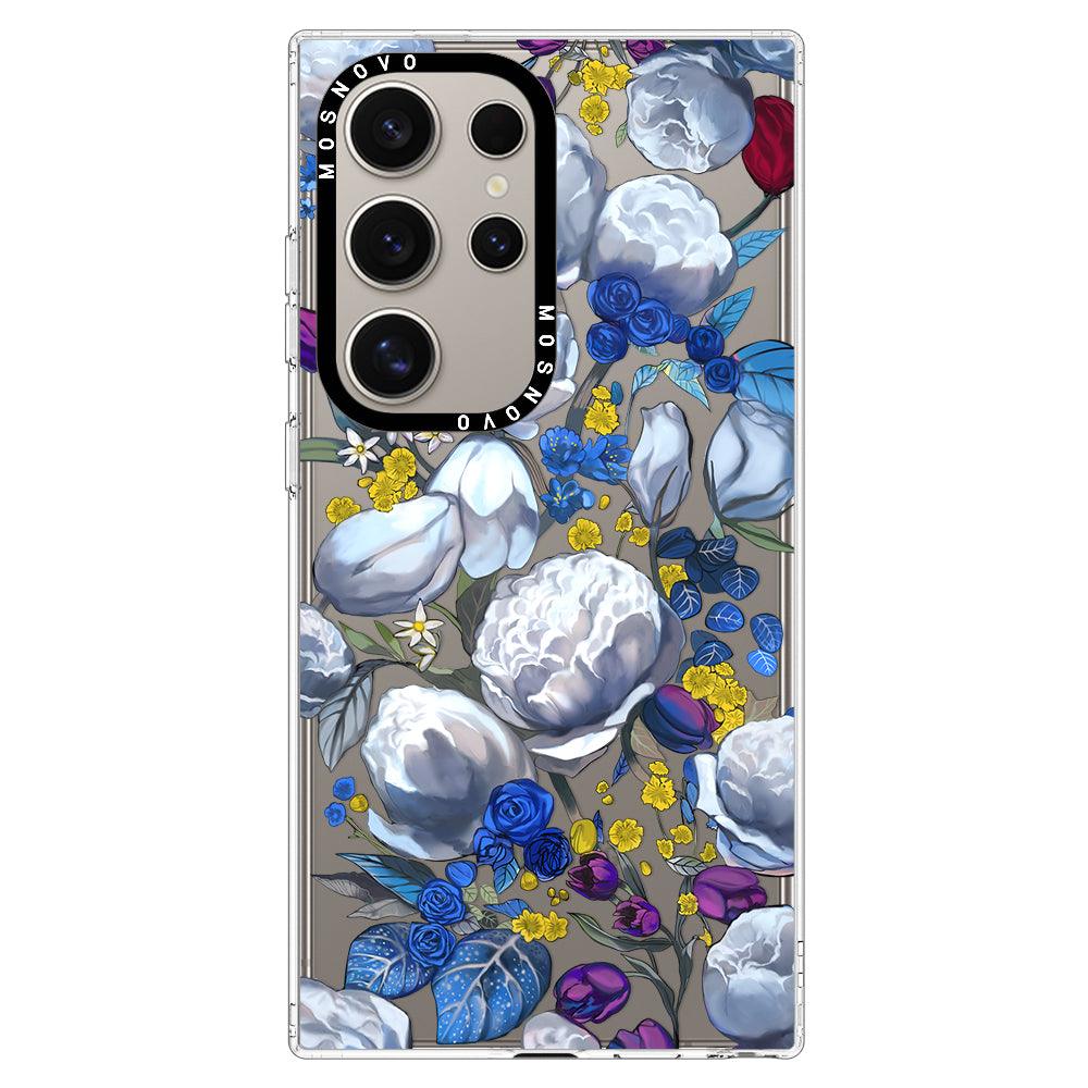 Purple Blue Floral Phone Case - Samsung Galaxy S24 Ultra Case - MOSNOVO