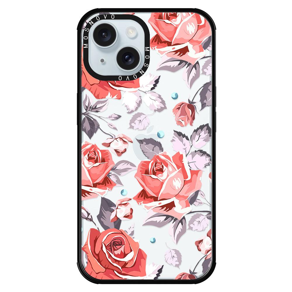 Retro Flower Roses Phone Case - iPhone 15 Plus Case - MOSNOVO