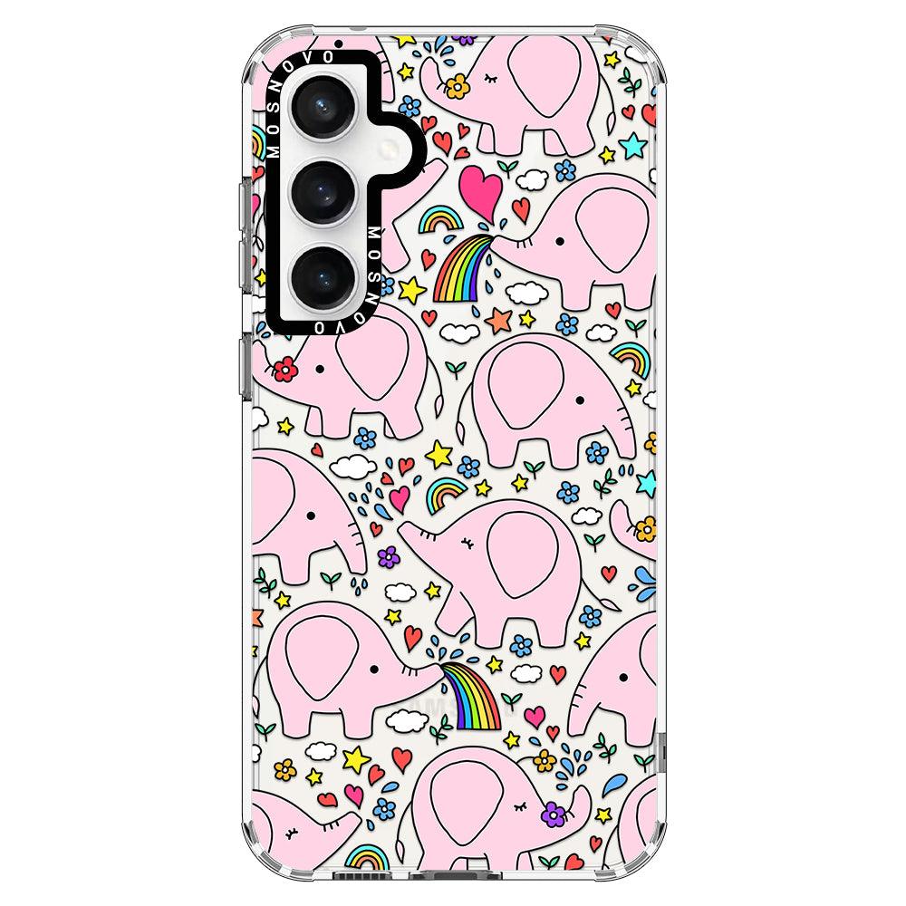 Cute Pink Elephant Phone Case - Samsung Galaxy S23 FE Case