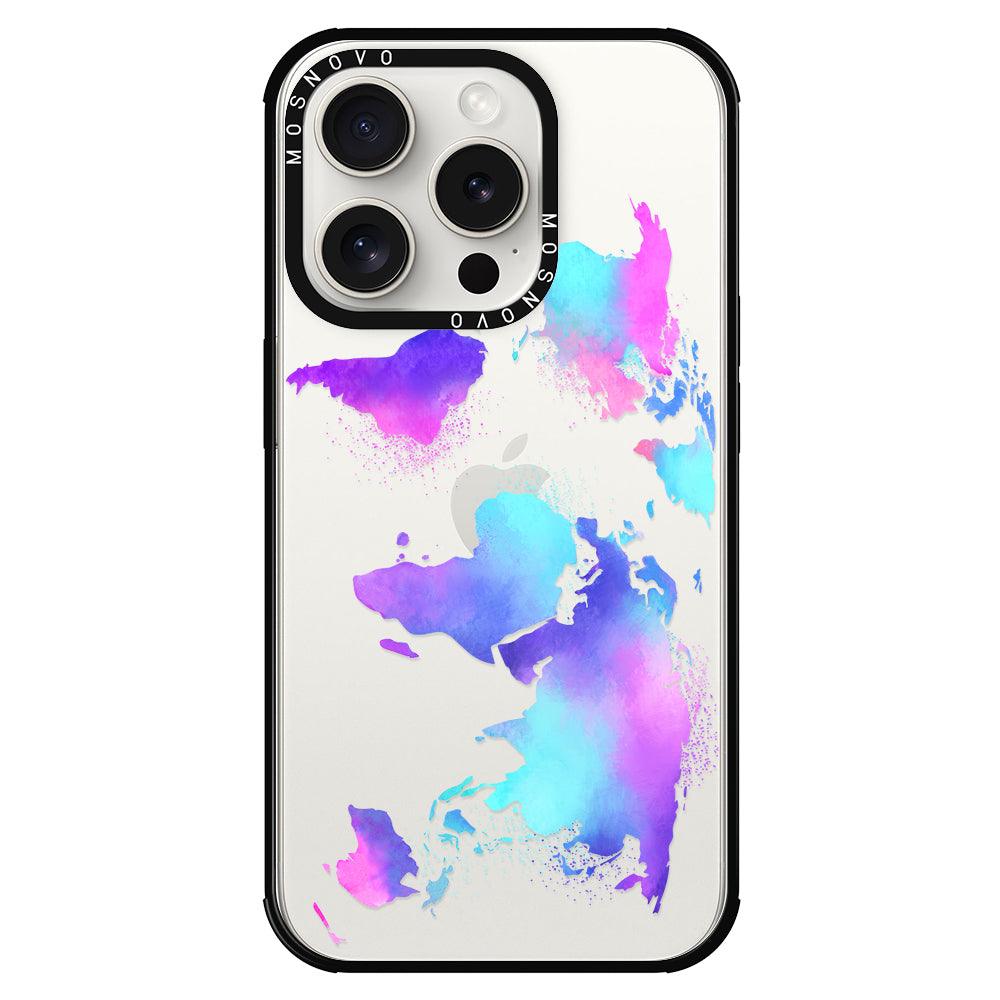 Psychedelic World Map Phone Case - iPhone 15 Pro Case - MOSNOVO