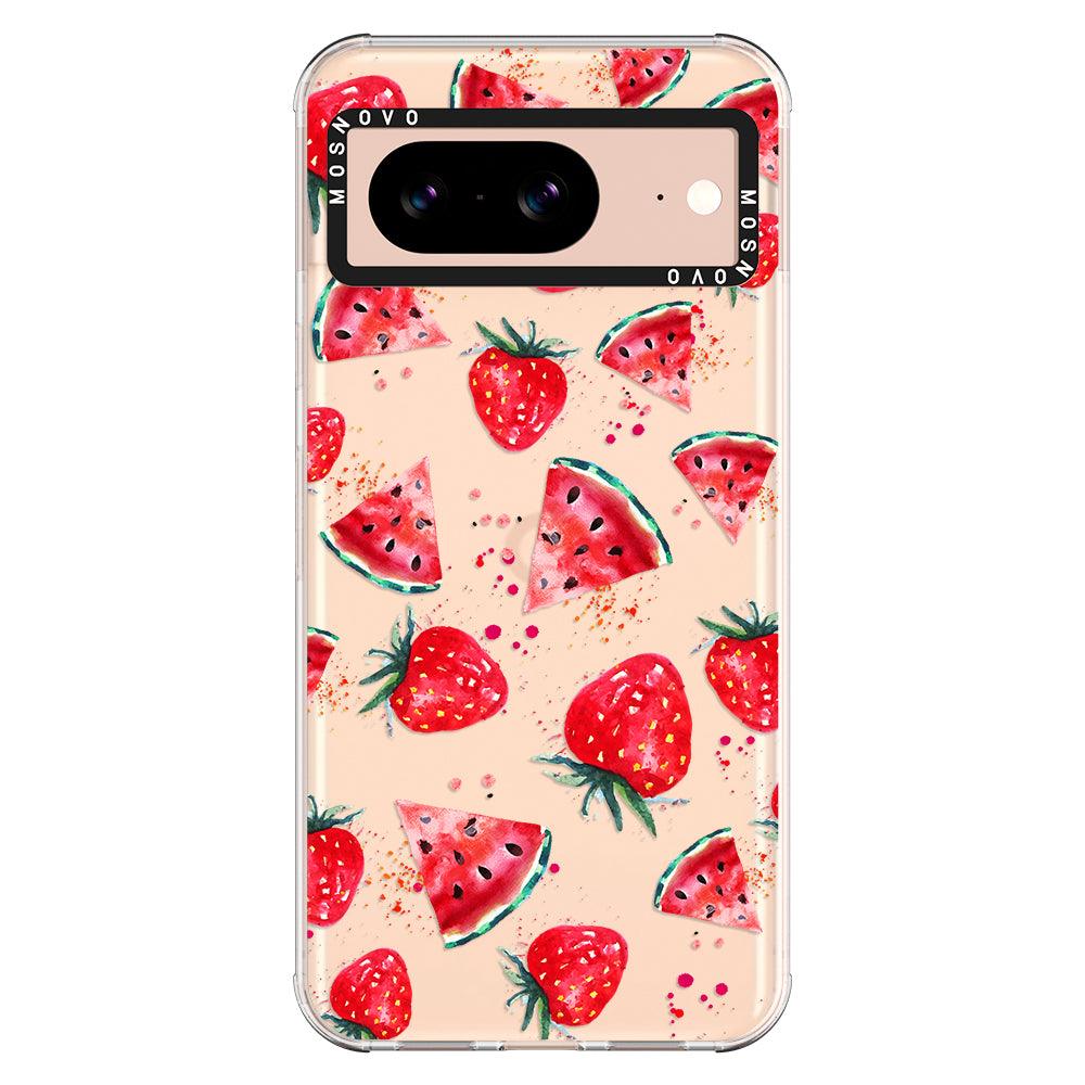 Watermelon and Strawberry Phone Case - Google Pixel 8 Case - MOSNOVO