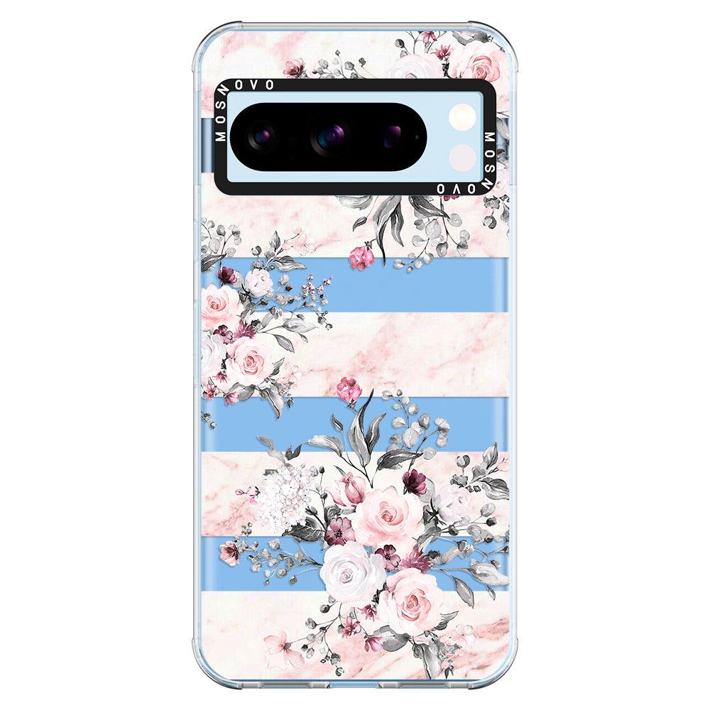 Pink Flower Marble Phone Case - Google Pixel 8 Pro Case