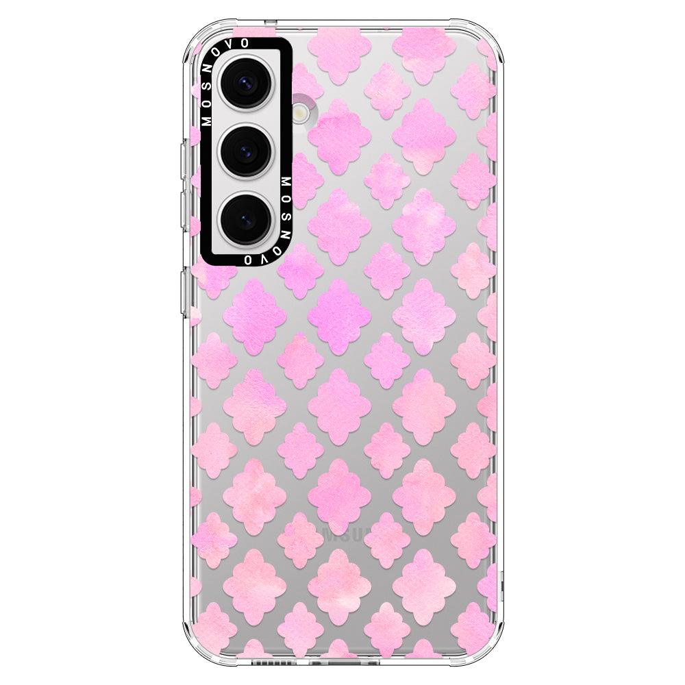 Pink Flower Diamond Phone Case - Samsung Galaxy S24 Case - MOSNOVO