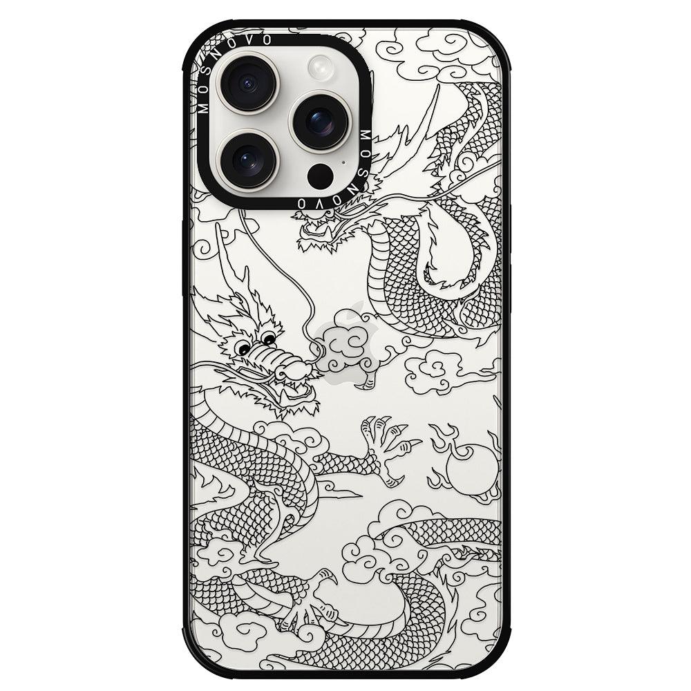 Black Dragon Phone Case - iPhone 15 Pro Max Case - MOSNOVO