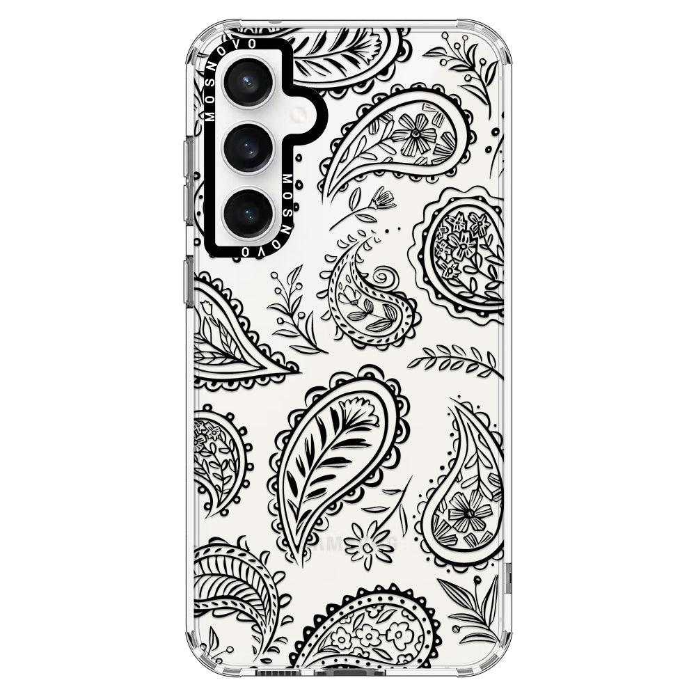 Black Paisley Phone Case - Samsung Galaxy S23 FE Case