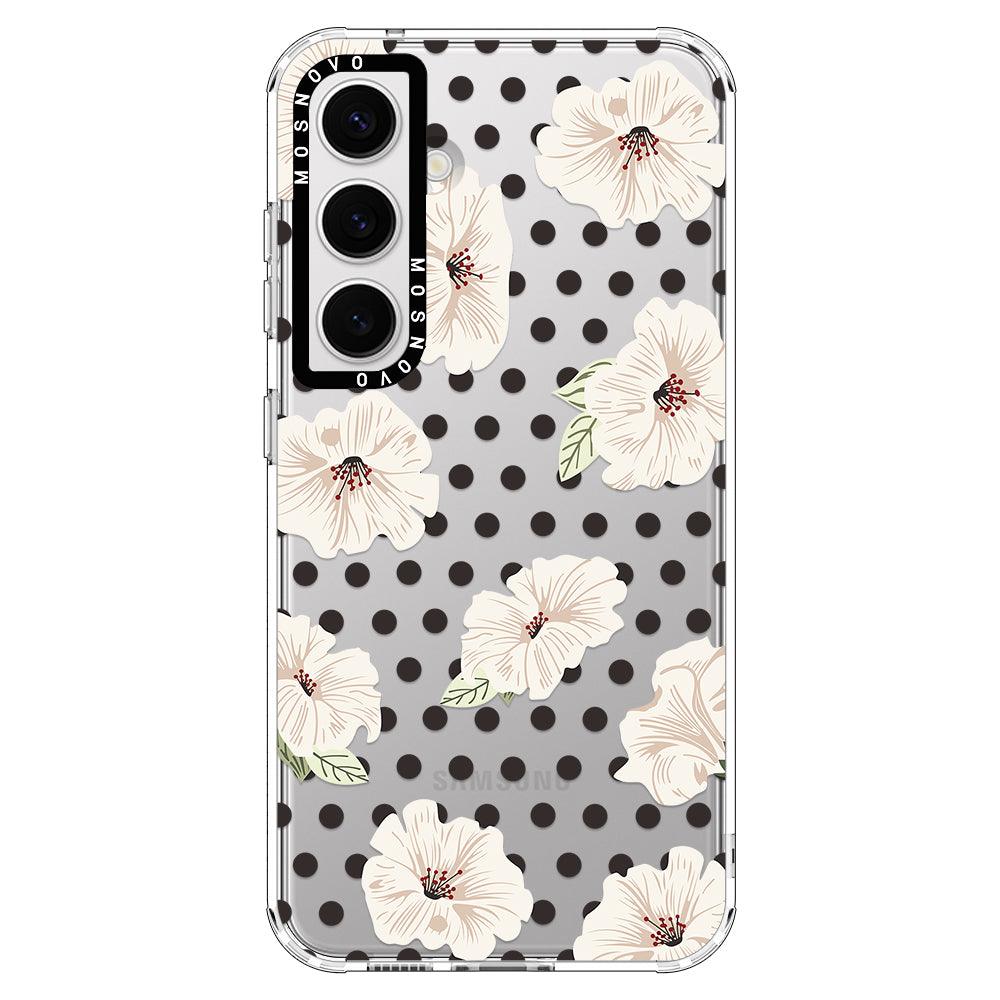 Vintage Hibiscus Flower Phone Case - Samsung Galaxy S24 Plus Case - MOSNOVO