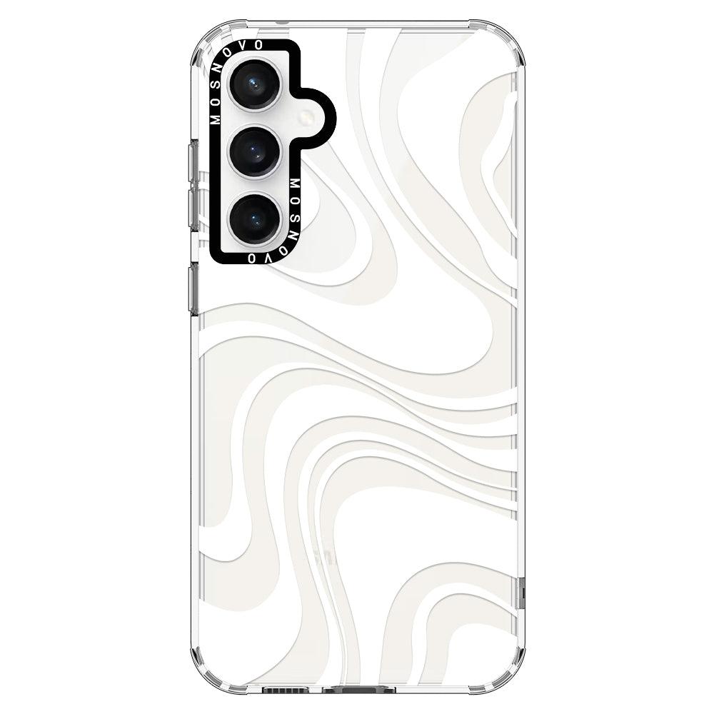 White Swirl Phone Case - Samsung Galaxy S23 FE Case