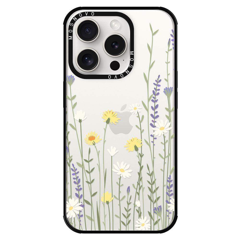 Wild Meadow Floral Phone Case - iPhone 15 Pro Case - MOSNOVO