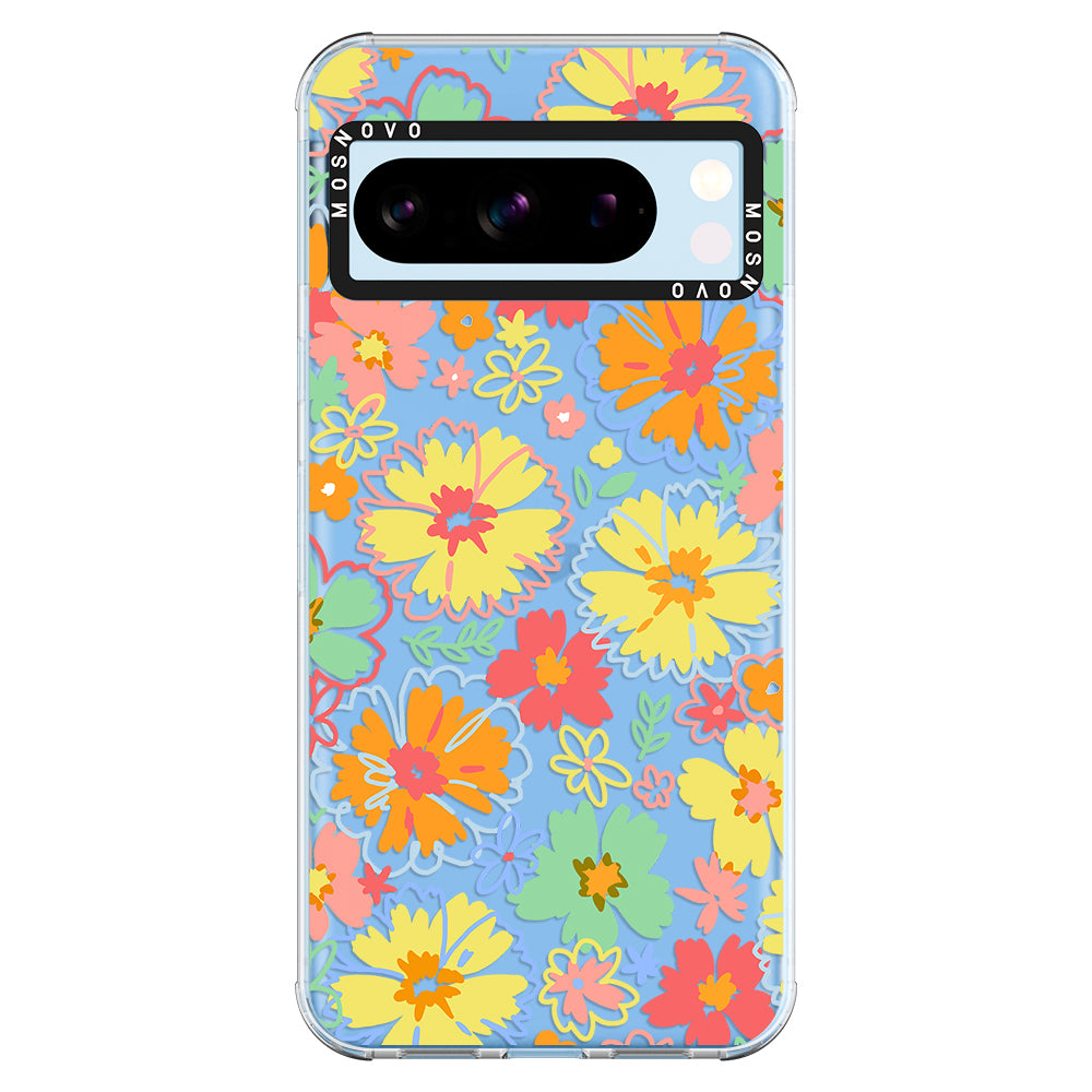 Retro Boho Hippie Flowers Phone Case - Google Pixel 8 Pro Case - MOSNOVO