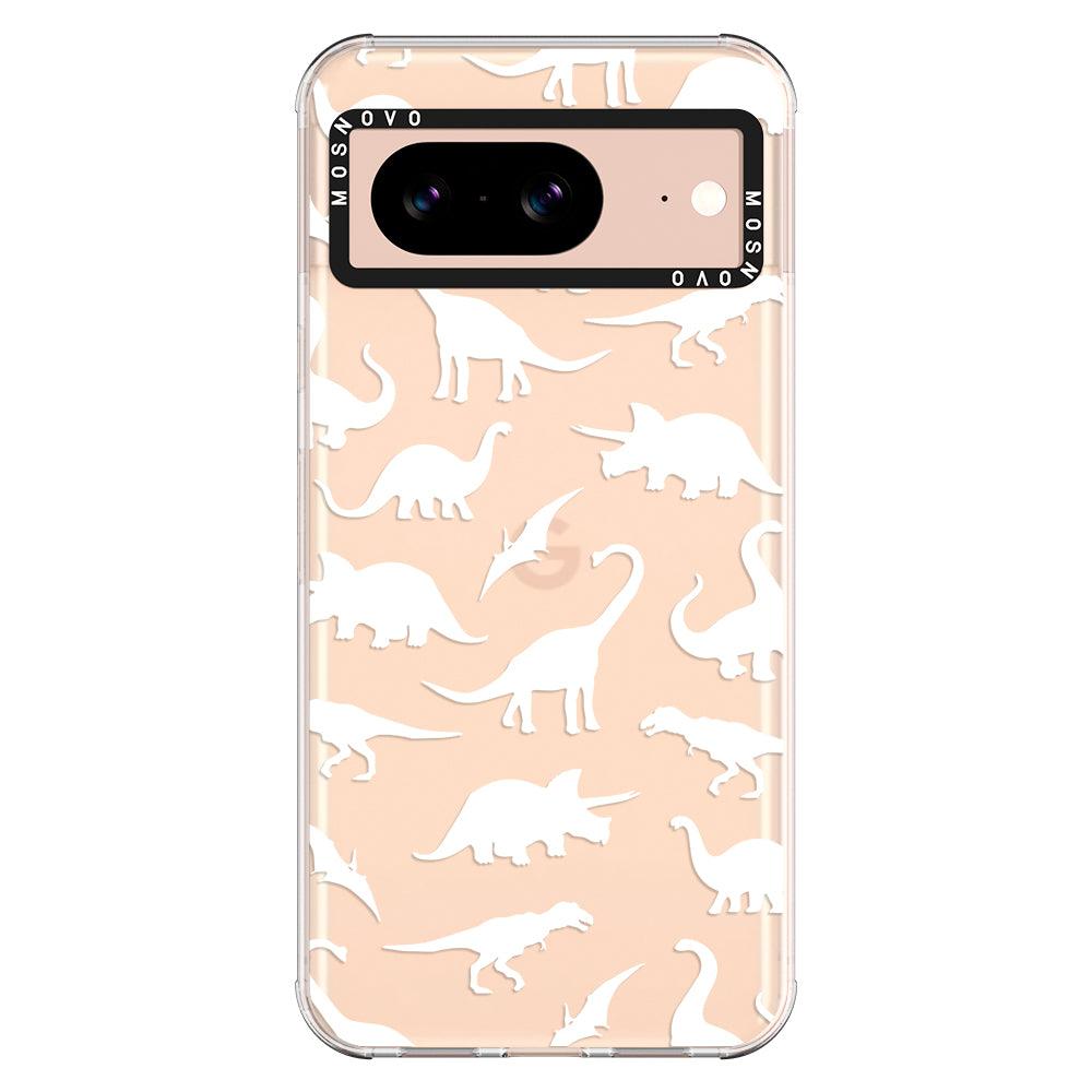 White Dinosaur Phone Case - Google Pixel 8 Case - MOSNOVO