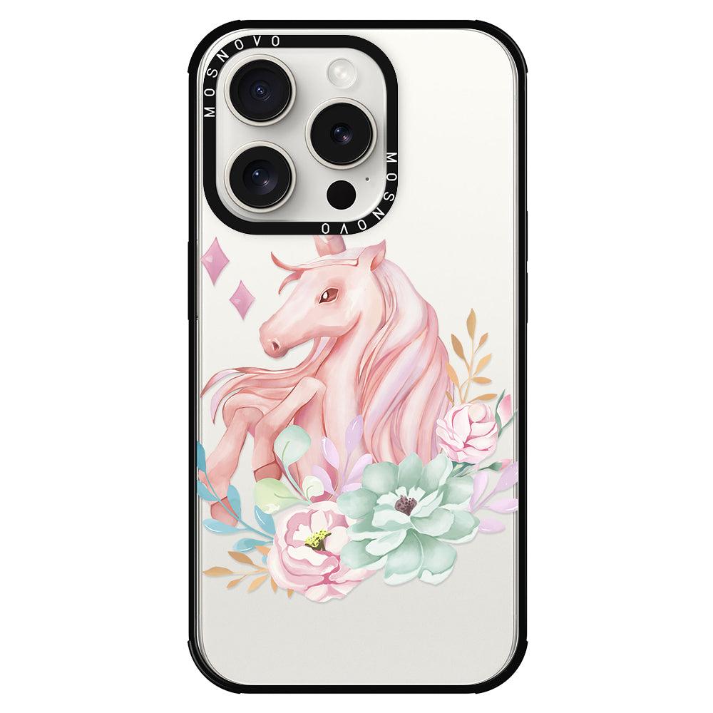 Elegant Flowers Unicorn Phone Case - iPhone 15 Pro Case - MOSNOVO