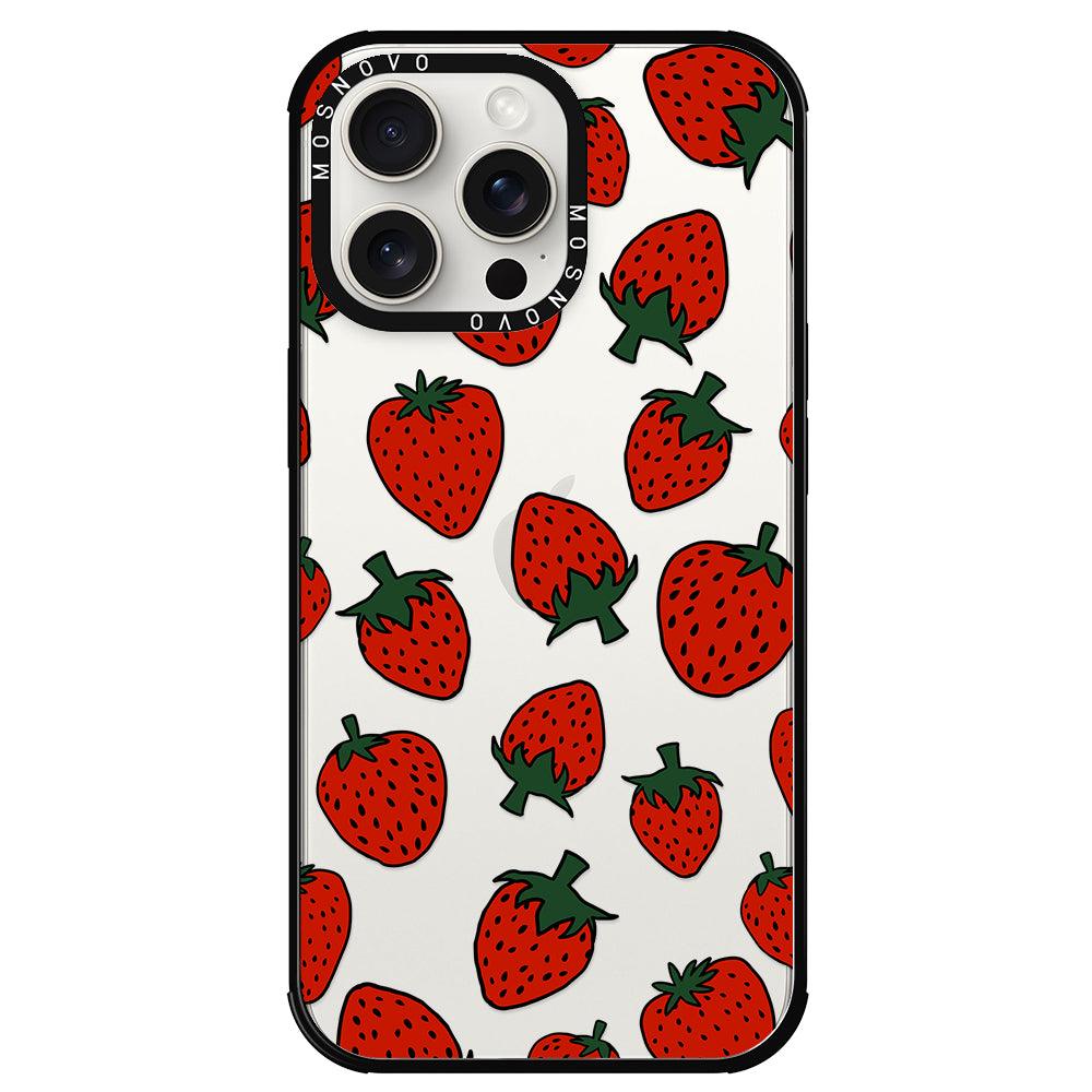 Red Strawberry Phone Case - iPhone 15 Pro Max Case - MOSNOVO