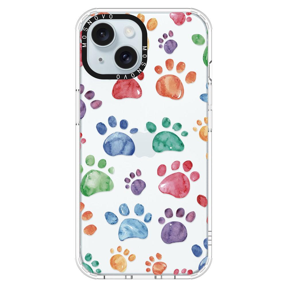 Colorful Paw Phone Case - iPhone 15 Case - MOSNOVO