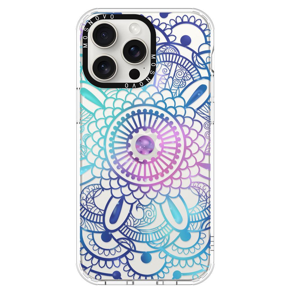 Violet Blue Mandala Phone Case - iPhone 15 Pro Max Case - MOSNOVO