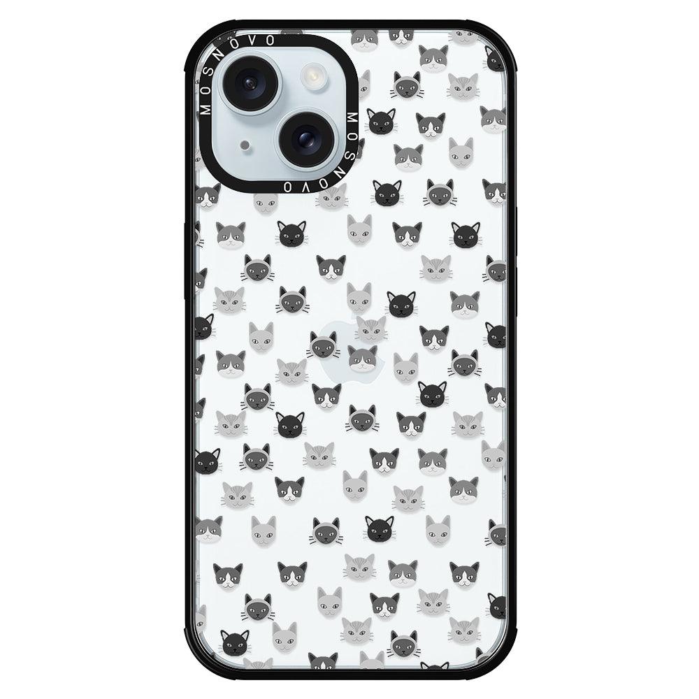 Cats Head Phone Case - iPhone 15 Plus Case - MOSNOVO