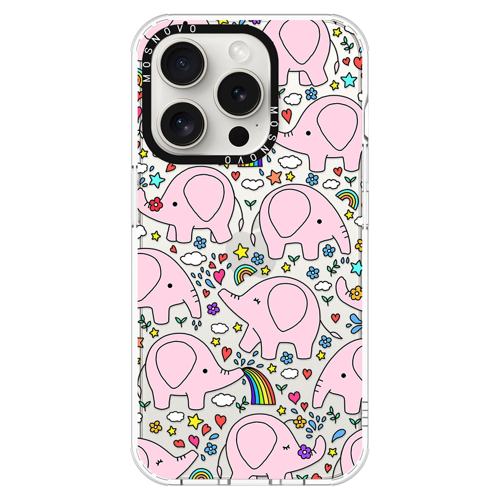 Pink Elephant Phone Case - iPhone 15 Pro Case - MOSNOVO