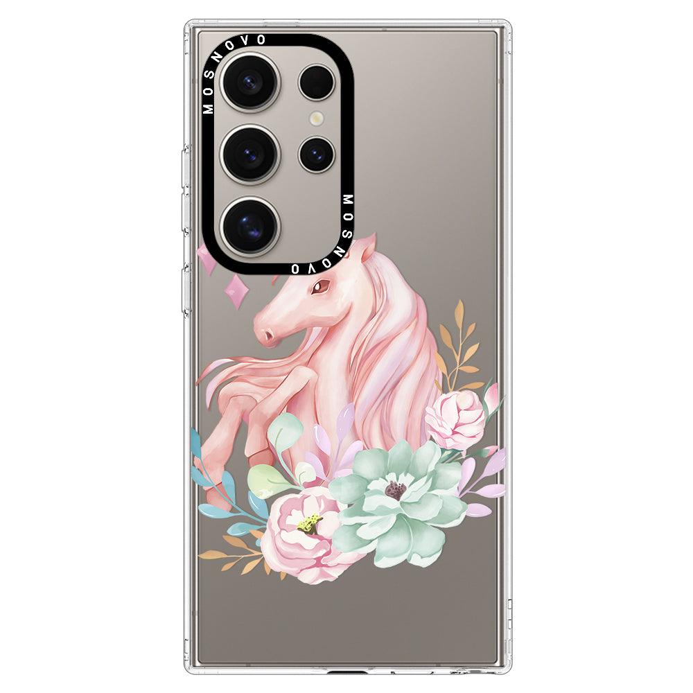 Pastel Flower Unicorn Phone Case - Samsung Galaxy S24 Ultra Case - MOSNOVO