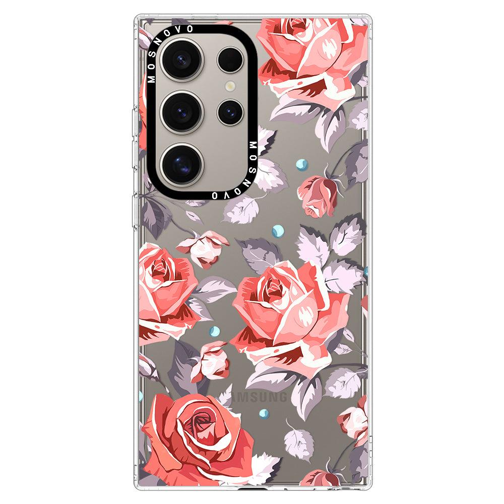 Retro Floral Phone Case - Samsung Galaxy S24 Ultra Case - MOSNOVO