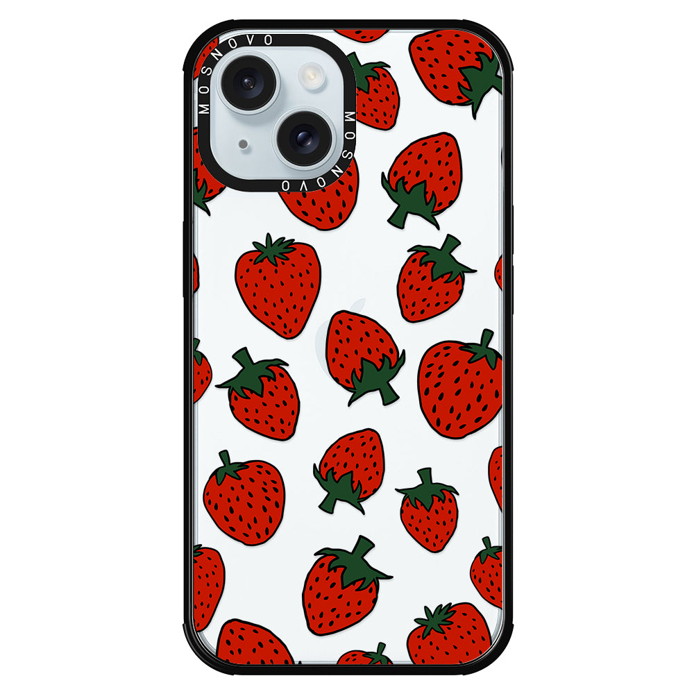 Red Strawberry Phone Case - iPhone 15 Case - MOSNOVO