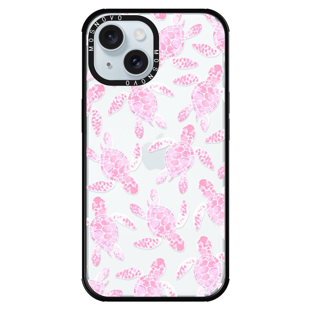 Pink Turtle Phone Case - iPhone 15 Plus Case - MOSNOVO