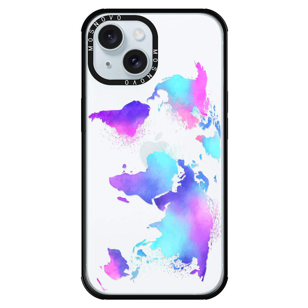 Psychedelic World Map Phone Case - iPhone 15 Case - MOSNOVO