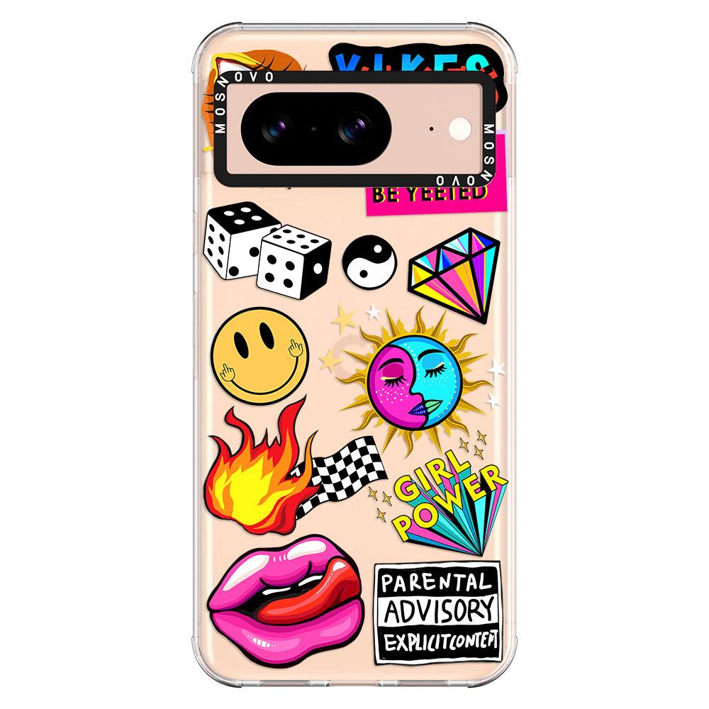 Funky Stickers Phone Case - Google Pixel 8 Case - MOSNOVO