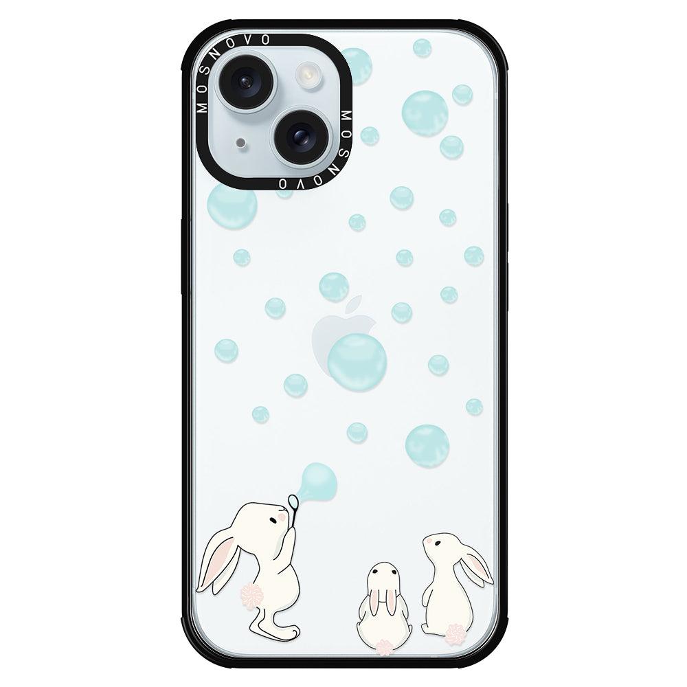 Bunny Blow Bubble Phone Case - iPhone 15 Plus Case - MOSNOVO