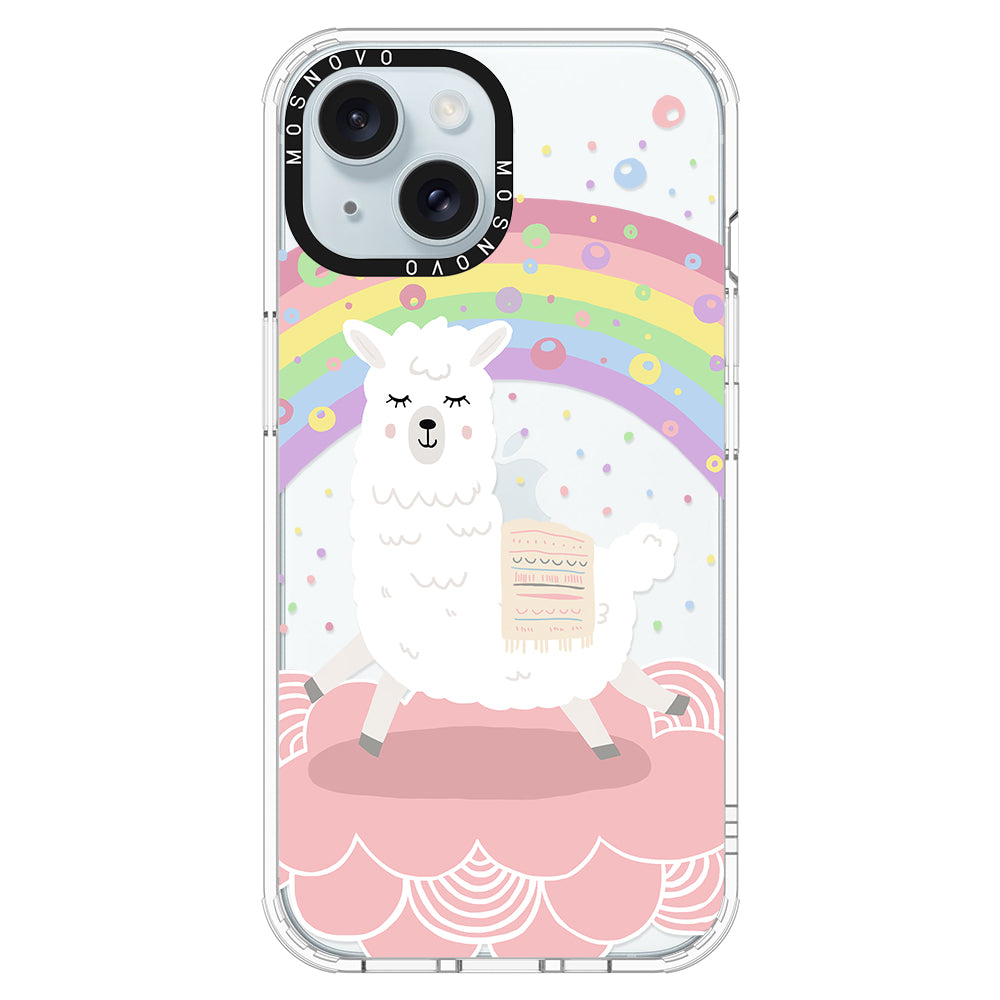 Rainbow Alpaca Phone Case - iPhone 15 Plus Case - MOSNOVO