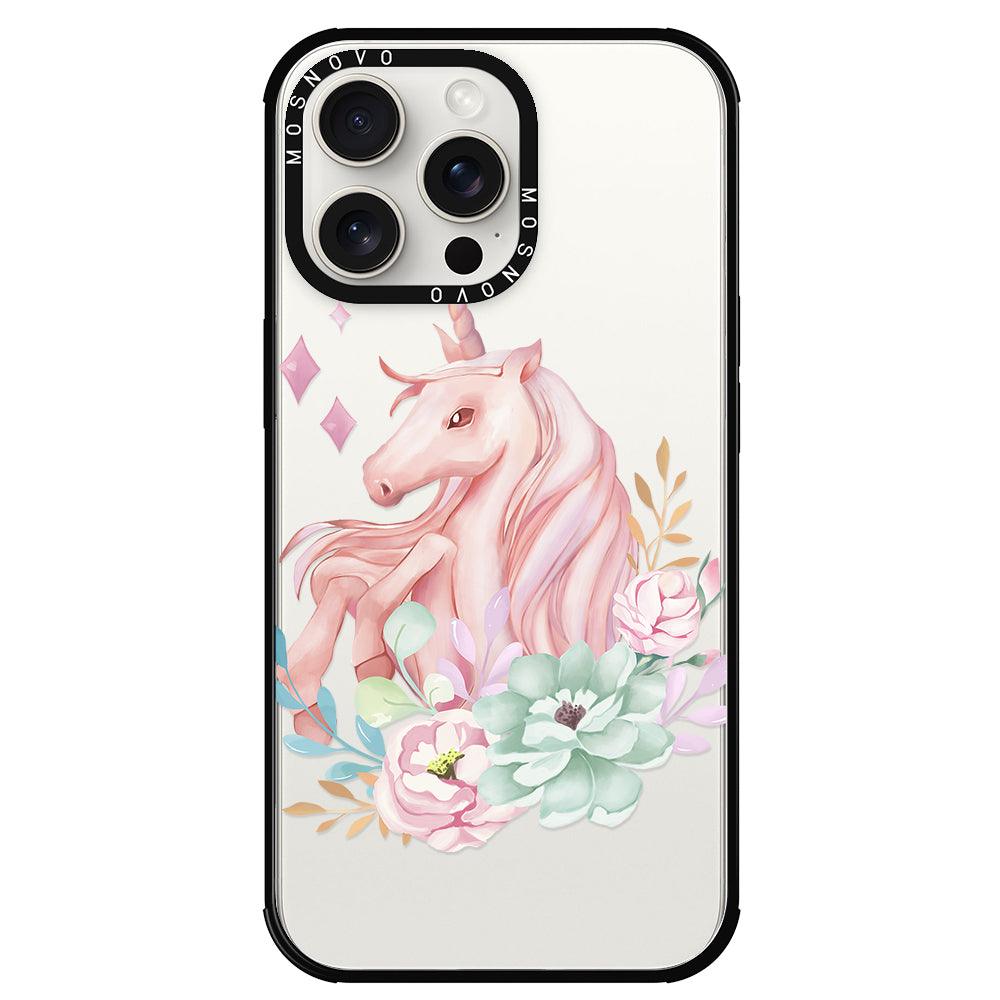 Elegant Flowers Unicorn Phone Case - iPhone 15 Pro Max Case - MOSNOVO