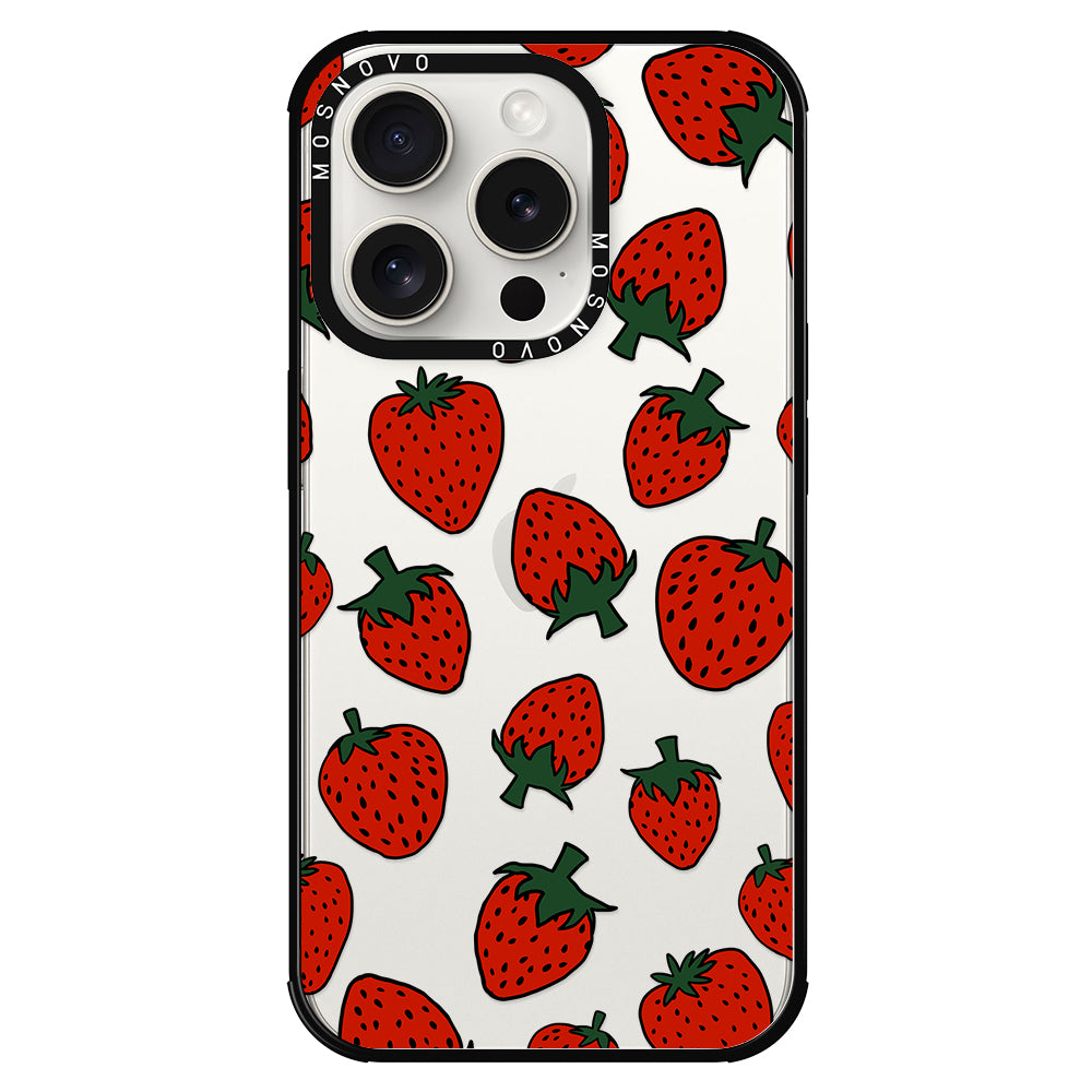 Red Strawberry Phone Case - iPhone 15 Pro Case - MOSNOVO