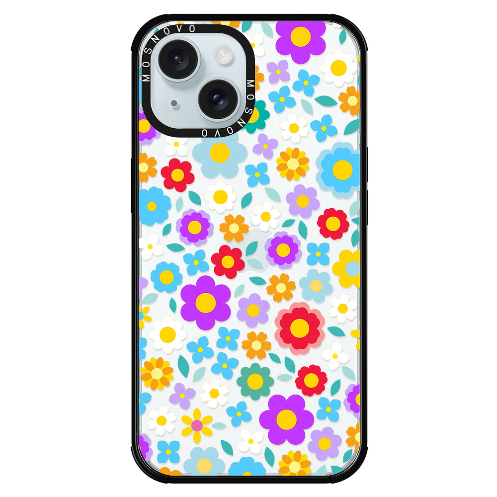 Retro Flower Phone Case - iPhone 15 Case - MOSNOVO