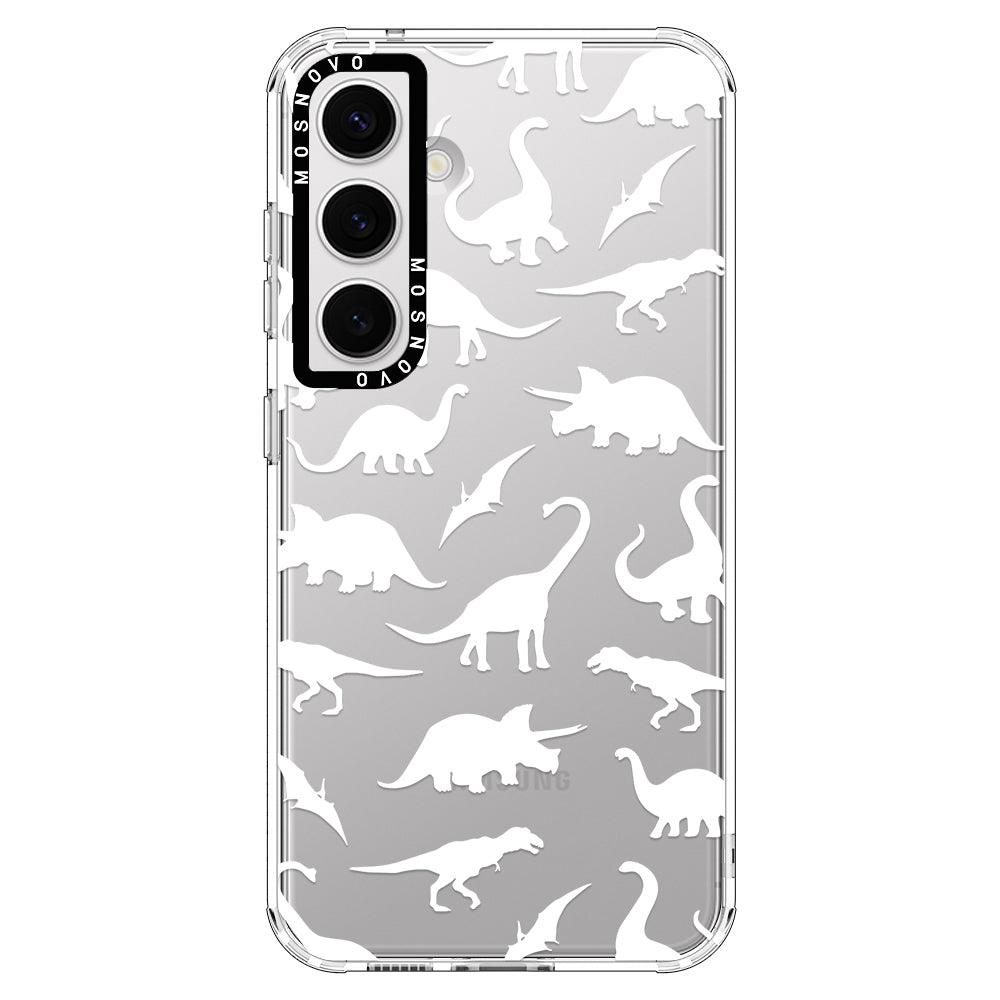 White Dinosaur Phone Case - Samsung Galaxy S24 Case - MOSNOVO