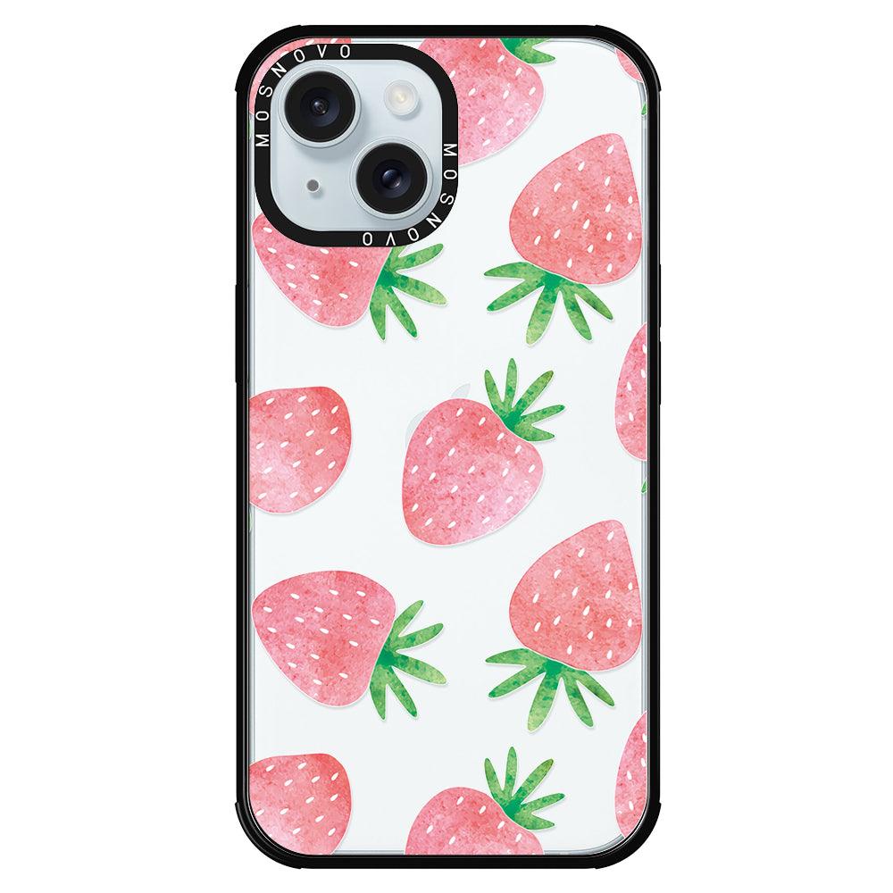 Pastel Strawberry Phone Case - iPhone 15 Case - MOSNOVO