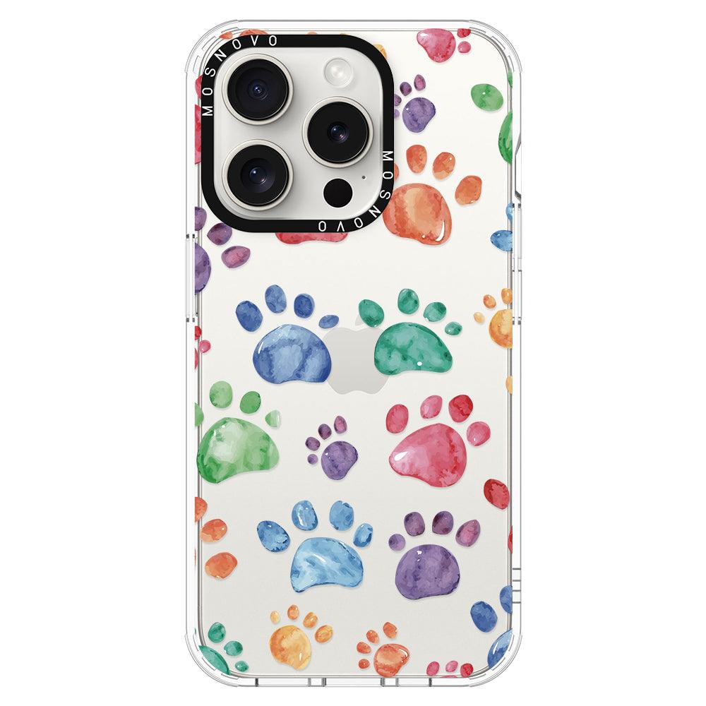 Colorful Paw Phone Case - iPhone 15 Pro Case - MOSNOVO