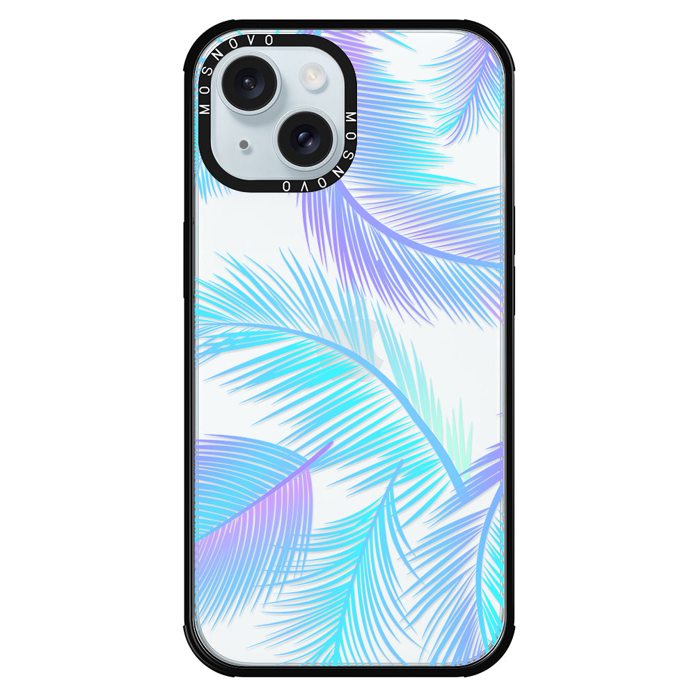 Gradient Tropical Palm Leaf Phone Case - iPhone 15 Plus Case - MOSNOVO