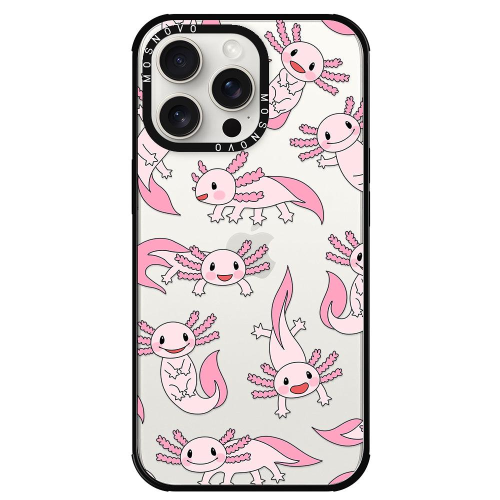 Pink Axolotl Phone Case - iPhone 15 Pro Max Case - MOSNOVO