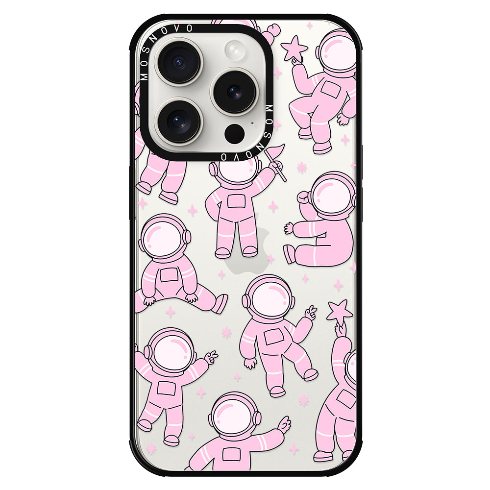 Pink Astronaut Phone Case - iPhone 15 Pro Case - MOSNOVO