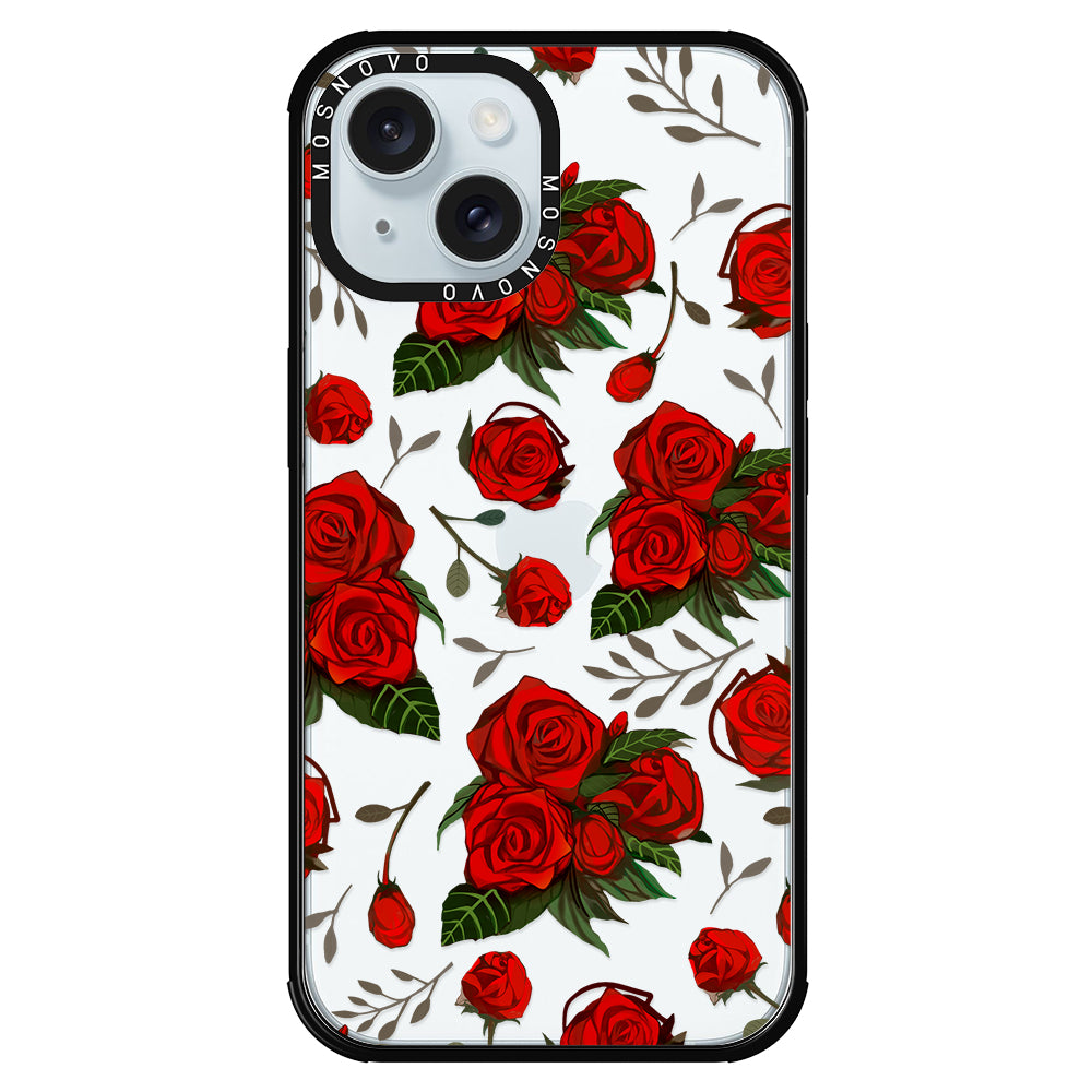 Simply Red Roses Phone Case - iPhone 15 Case - MOSNOVO